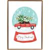 Graphique Santa Train Holiday Cards – Pack of 15 Cards with Envelopes – Christmas Greetings – Glitter and Gold Foil Accents – Boxed Set – 4.75″ x 6.625″(Car Snowglobe)