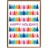 Graphique Santa Train Holiday Cards – Pack of 15 Cards with Envelopes – Christmas Greetings – Glitter and Gold Foil Accents – Boxed Set – 4.75″ x 6.625″(Rainbow Trees)