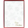 Graphique White Snowflakes Classic Boxed Cards – Set of 15 Cards with Envelopes and Decorated Storage Box – Whimsical Holiday Scene with Copper Foil Accents – Cards Measure 4.75″ x 6.625”(White Snowflakes)