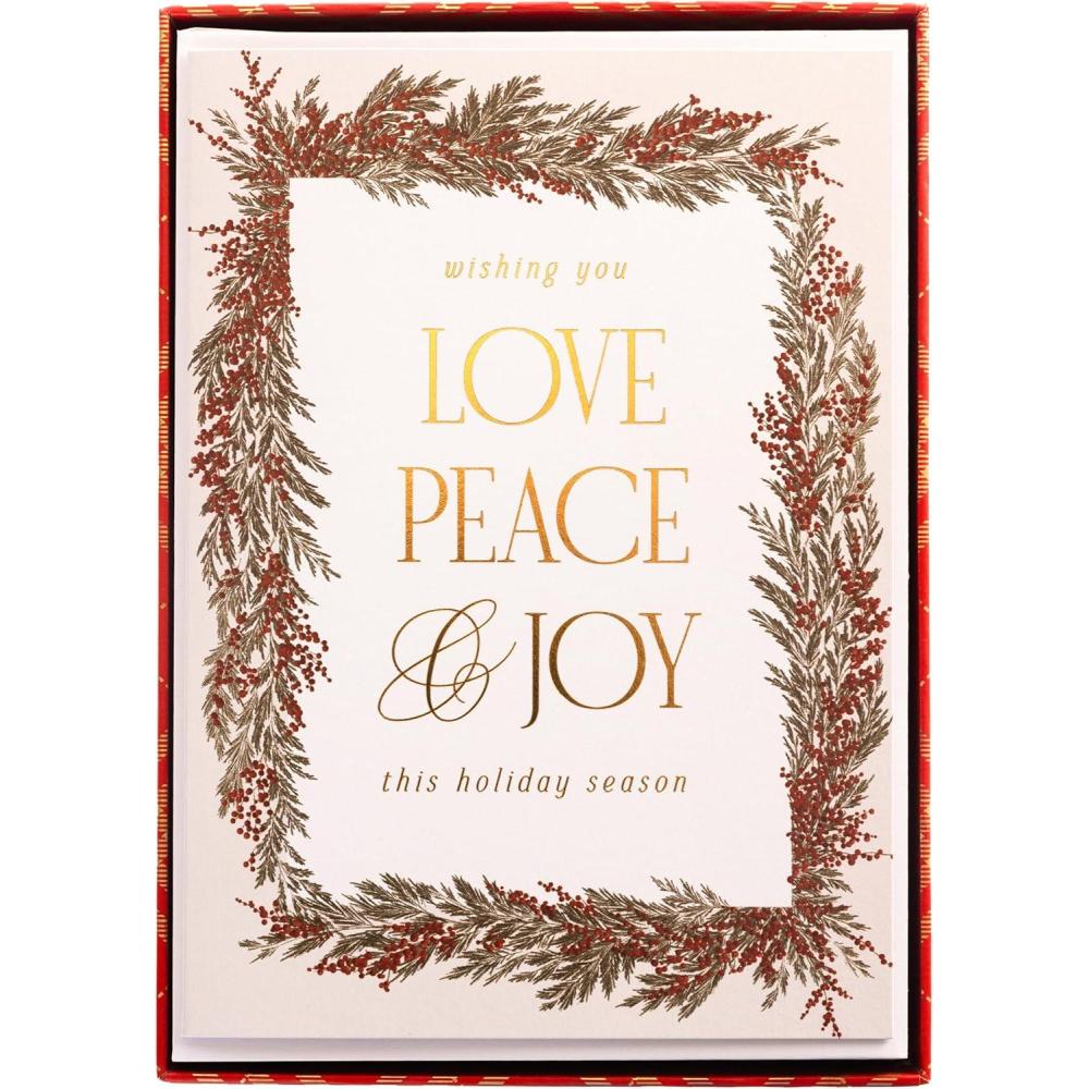 imageGraphique Berry Garland Christmas Cards Boxed Set of 15 Classic Holiday Greeting Cards with Envelopes 475quot x 6625