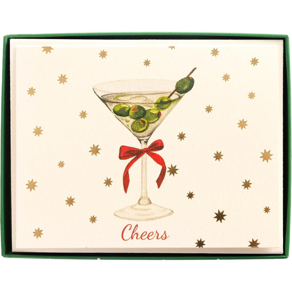 imageGraphique Cheers Christmas Cards Boxed Set of 15 Classic Holiday Greeting Cards with Envelopes 425quot x 55