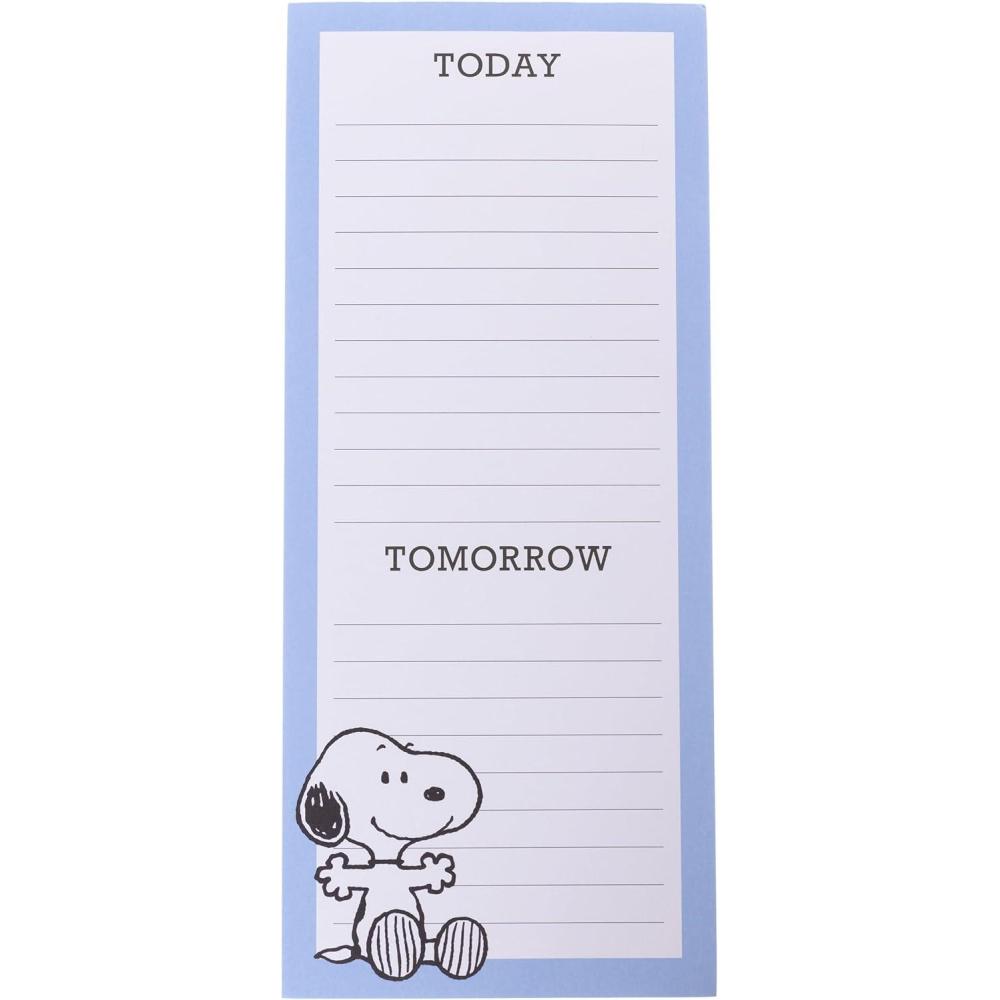 imageGraphique Happy Snoopy Notepad 100 TearAway Sheets for Grocery Gifts ampamp ToDo Lists Writing Pad for Fridge Kitchen Office Fun GiftSnoopy Happy Blue