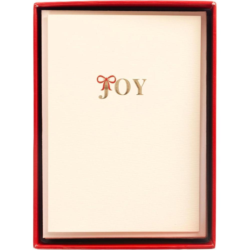 imageGraphique Joy Christmas Cards Boxed Set of 15 Classic Holiday Greeting Cards with Envelopes La Petite Presse Notecards 325quot x 475