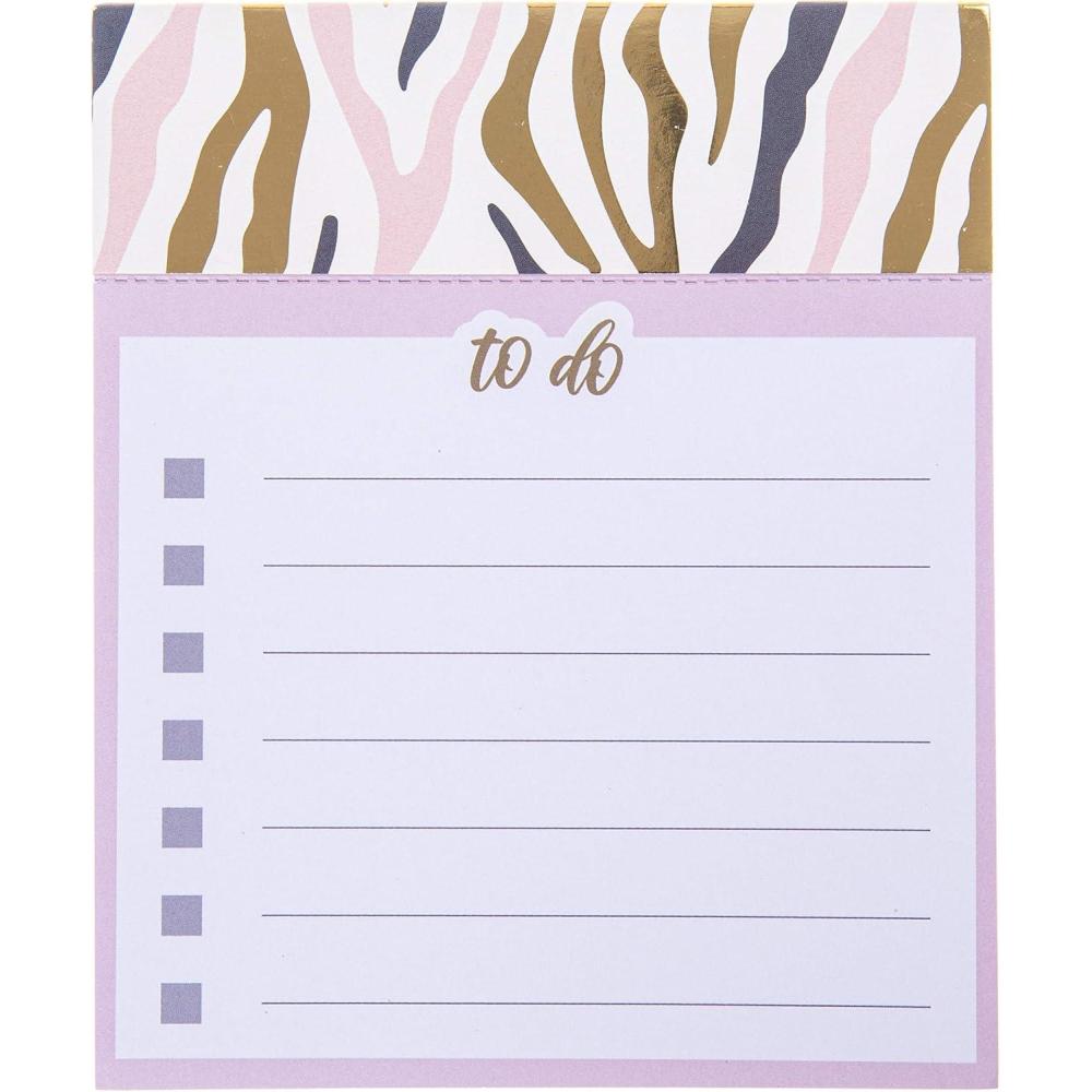 imageGraphique Peanuts Gang Jotter Notepad Pad of Paper w 250 Tearable Ruled Pages Featuring Cute Snoopy and Gang Design Great for Kitchen Counters Nightstands Desks and More 45quot x 55quot x 1quotPink Navy Zebra