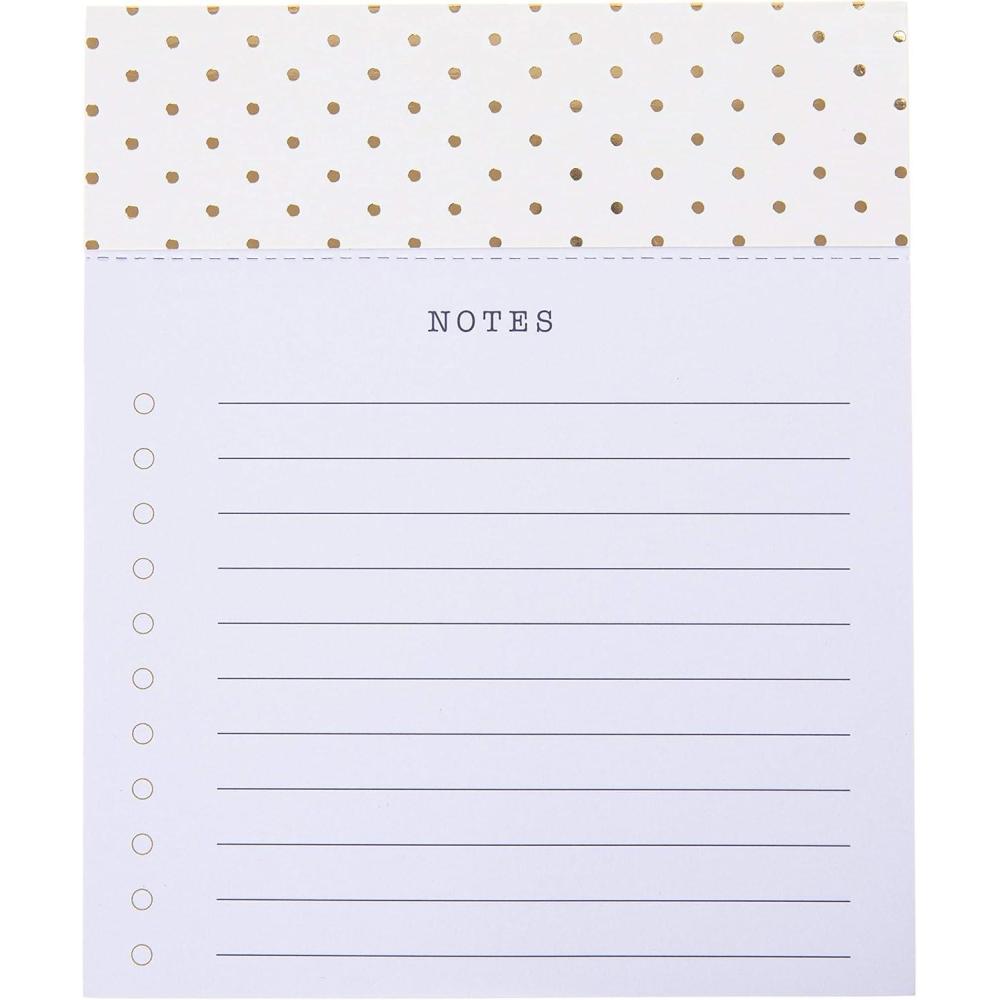 imageGraphique Peanuts Gang Jotter Notepad Pad of Paper w 250 Tearable Ruled Pages Featuring Cute Snoopy and Gang Design Great for Kitchen Counters Nightstands Desks and More 45quot x 55quot x 1quotGold Dots
