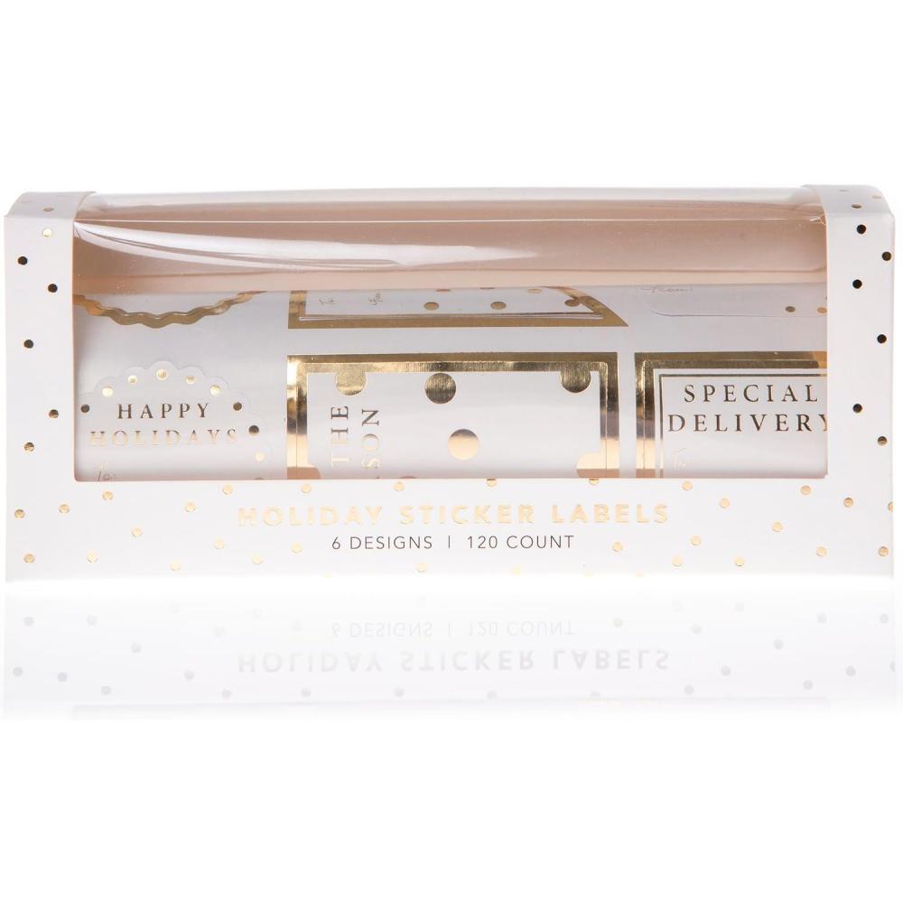 imageGraphique Peanuts Gift Label Rolls 120 SelfAdhesive Christmas Stickers 6 Unique Designs with Red Foil Accents to and from Names for Holiday Wrapping Paper ampamp Gift BagsWhite and Gold Foil