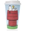 Graphique Disposable Travel Cups | Snoopy Doghouse Design | Set of 12 | Includes Cups, Lids, & Sleeves | Hot Coffee, Chocolate, Tea | Cold Beverages | Drinks to Go | 16 oz