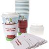 Graphique Disposable Travel Cups | Snoopy Doghouse Design | Set of 12 | Includes Cups, Lids, & Sleeves | Hot Coffee, Chocolate, Tea | Cold Beverages | Drinks to Go | 16 oz