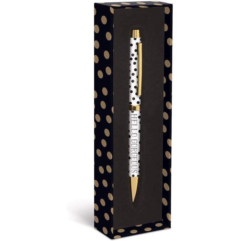 imageGraphique Cute Owl Fashion Pen 55quot Refillable Black Ink Ballpoint Pen w Silver Finish ampamp Matching Gift Box Makes a Beautiful Unique GiftGold Dots