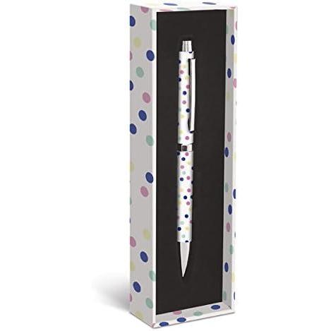 imageGraphique Cute Owl Fashion Pen 55quot Refillable Black Ink Ballpoint Pen w Silver Finish ampamp Matching Gift Box Makes a Beautiful Unique GiftPastel Dots