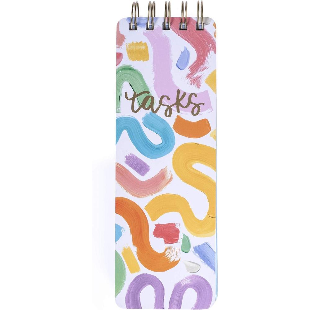 imageGraphique Reporter Notepad Brush Strokes Portable Notebook Embellished in Gold Foil 150 Lined Sheets 3quot x 875quot Perfect for Note Taking List Making and Much More WLP184Modern Creative