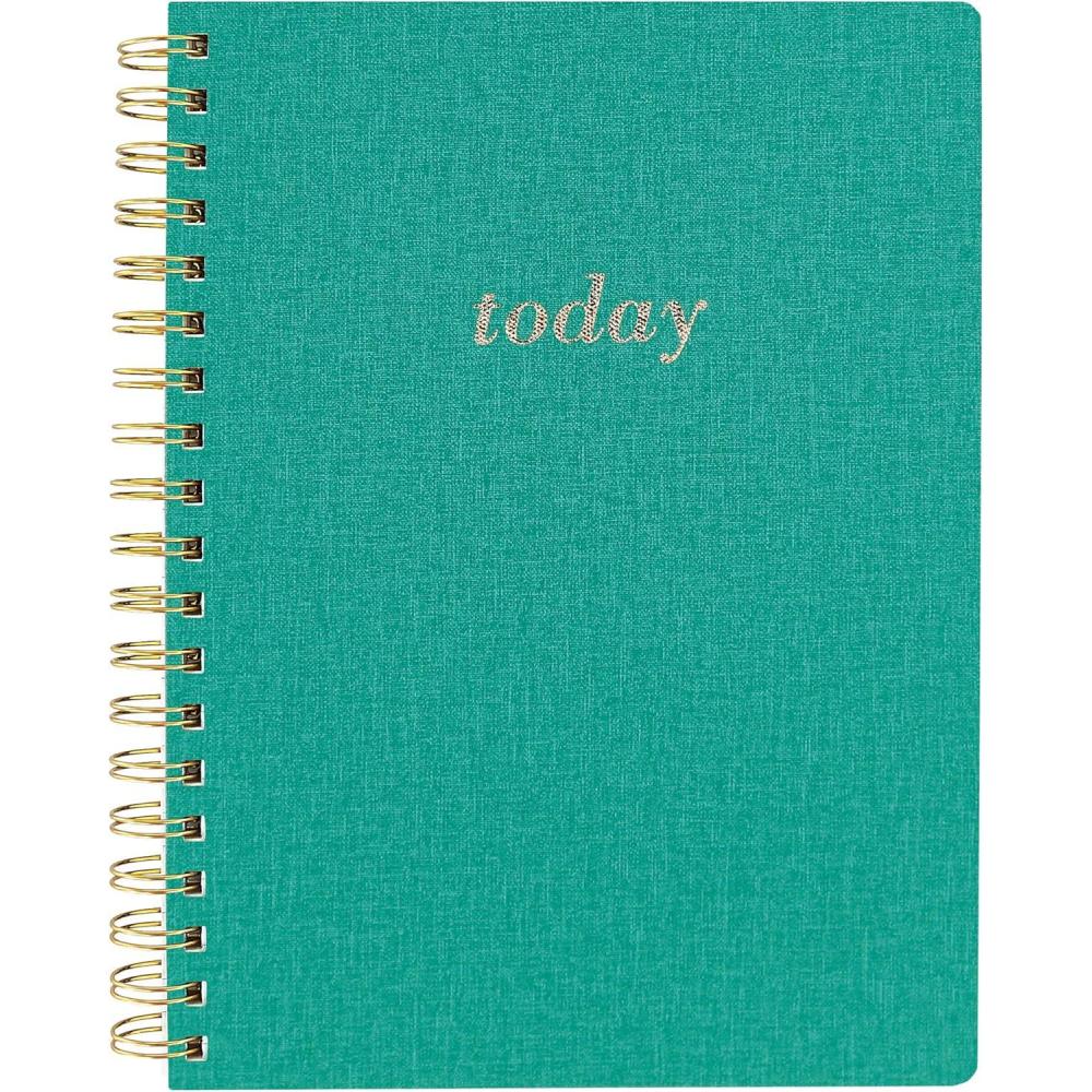 imageGraphique Vegan Leather Spiral Journal Green Today 8 x 10quot 192 Lined Pages quotTodayquot Quote Embellished in Golf Foil on the Cover Perfect for Taking Notes Lists and MoreGreen Today
