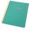 Graphique Vegan Leather Spiral Journal, Green Today – 8” x 10″, 192 Lined Pages, “Today” Quote Embellished in Golf Foil on the Cover – Perfect for Taking Notes, Lists and More(Green Today)