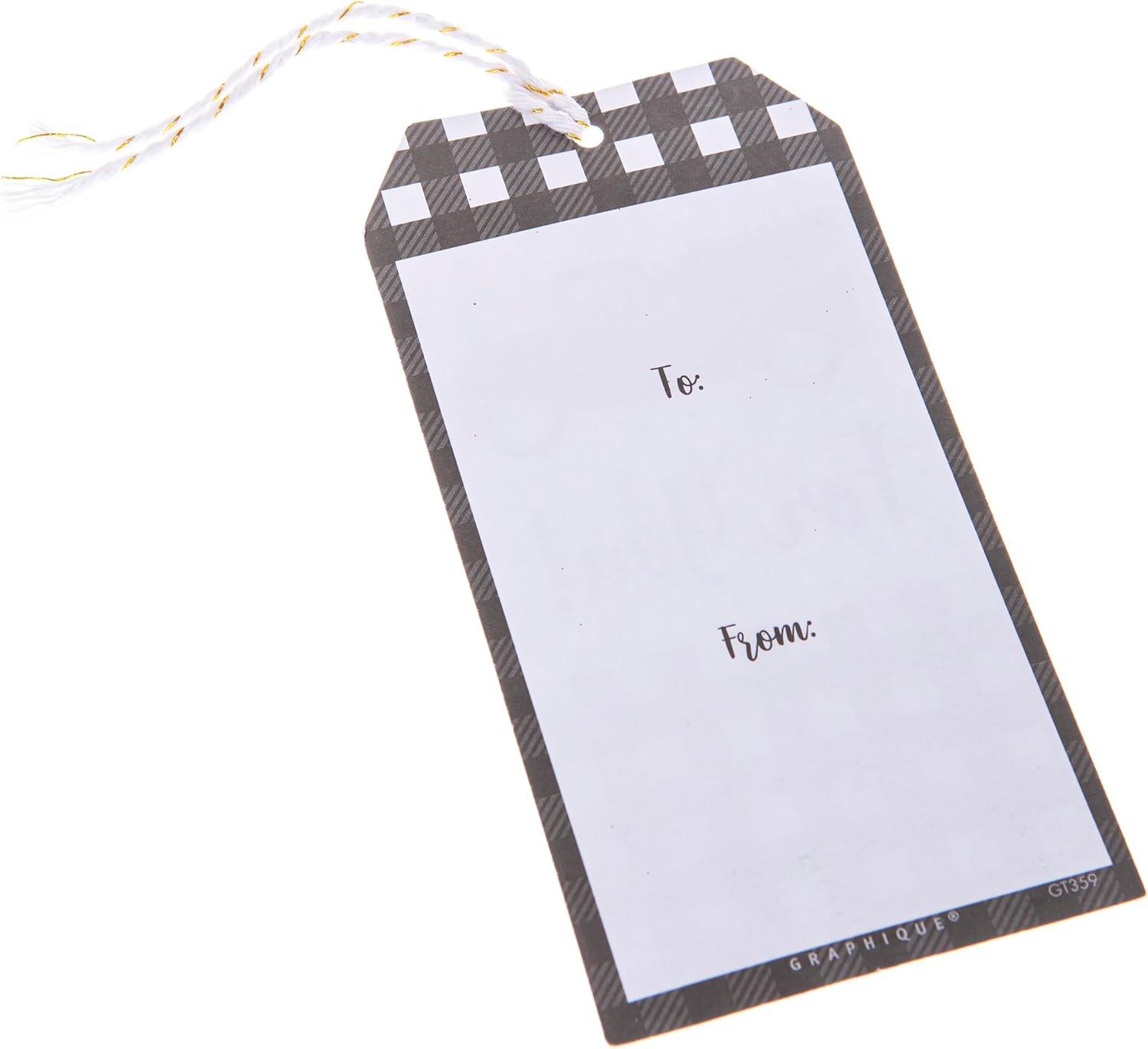 imageGraphique Plaid Truck Holiday Single Gift Tags 16 Tags 25 x 5 Includes Bakers Twine Embellished with Clear Glitter Perfect for Personalizing Gift Bags and Seasonal FavorsPlaid Truck