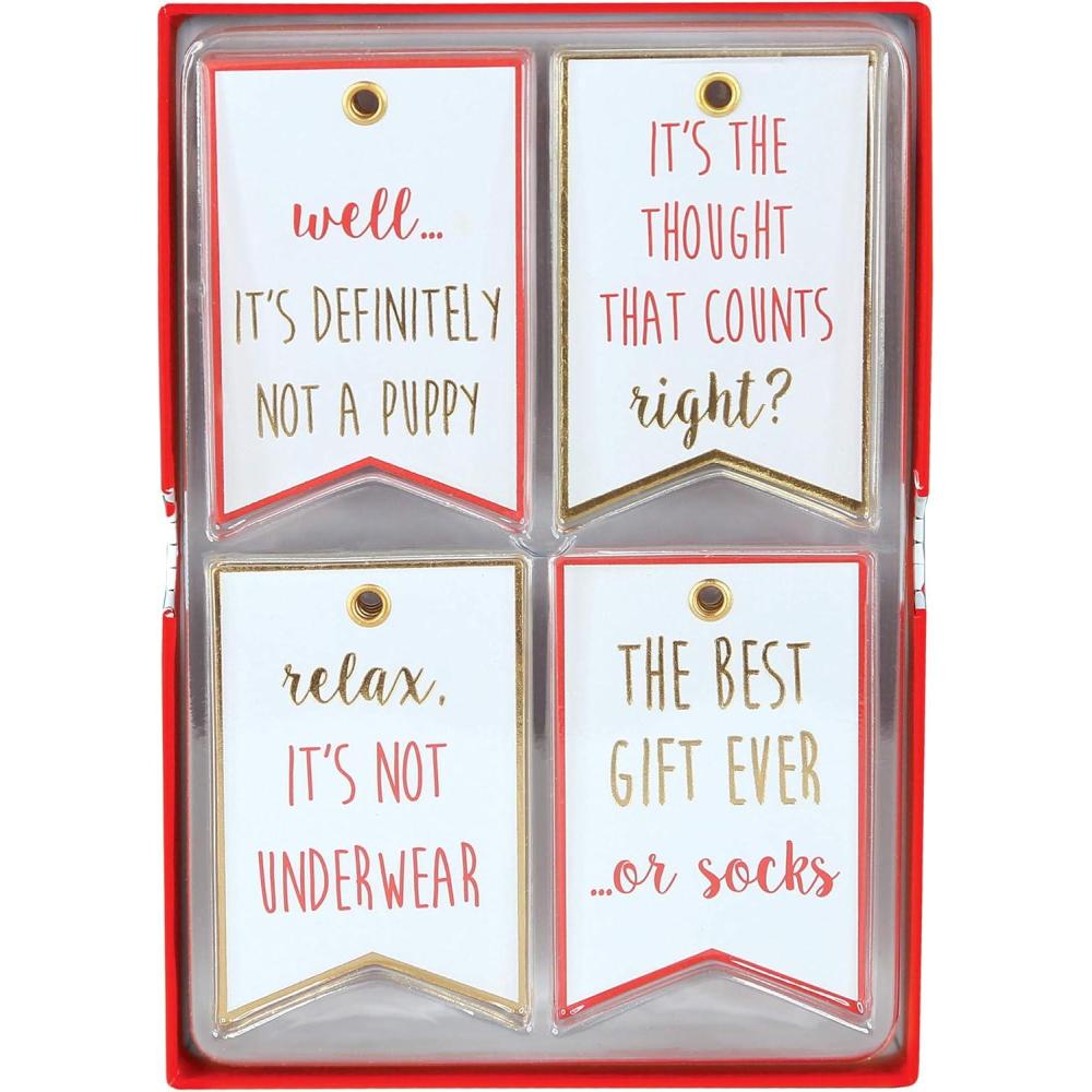 imageGraphique Plaid Truck Holiday Single Gift Tags 16 Tags 25 x 5 Includes Bakers Twine Embellished with Clear Glitter Perfect for Personalizing Gift Bags and Seasonal FavorsFunny Text
