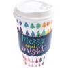 Graphique Disposable Travel Cups | Rainbow Trees Design | Set of 12 | Includes Cups, Lids, & Sleeves | Hot Coffee, Chocolate, Tea | Cold Beverages | Drinks to Go | 16 oz