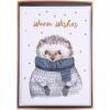 Graphique Cozy Hedgehog Holiday Cards | Pack of 15 Cards with Envelopes | Christmas Greetings | Gold Foil and Glitter Accents | Boxed Set | 3.25″ x 4.75″