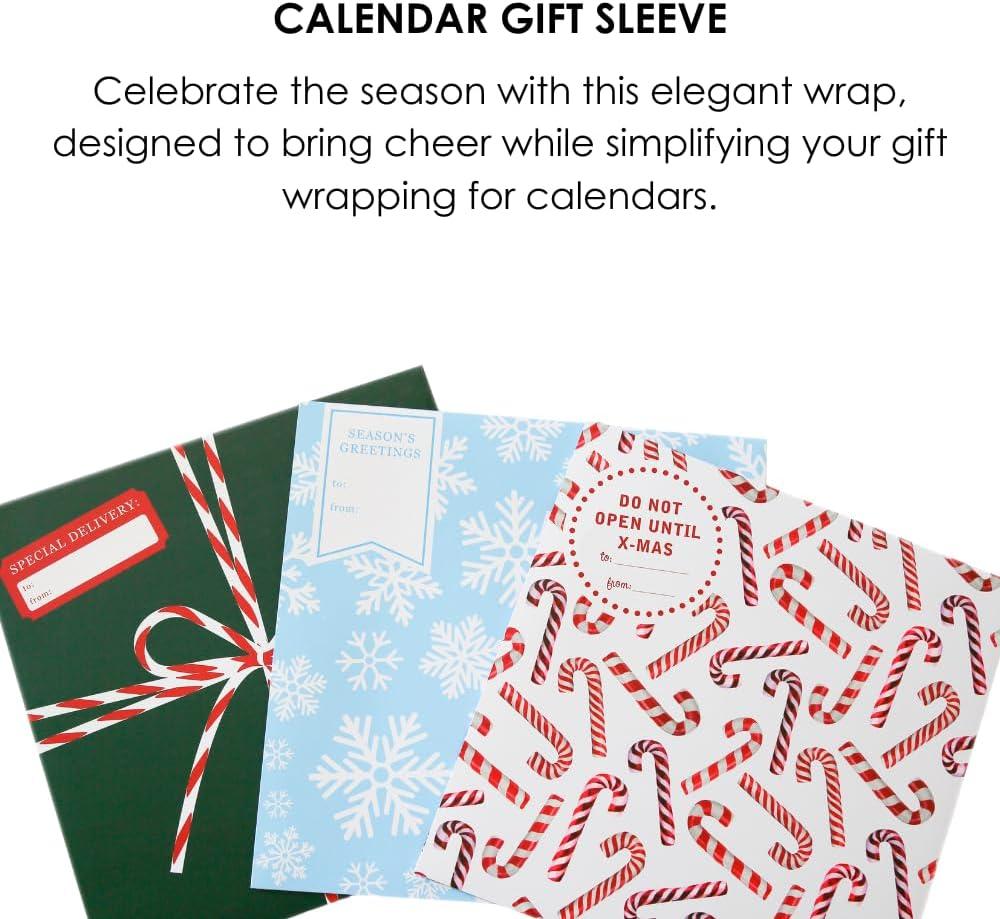 imageHoliday Calendar Sleeves by Graphique Set of 3 Christmas Gift Wrap Fits Standard 12 x 12 Monthly Wall Calendars Decorative Protective Calendar Cover Peel and Seal Envelope 125 x 125