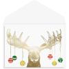 Graphique Moose Antlers Holiday Cards | Pack of 15 Cards with Envelopes | Christmas Greetings | Gold Foil and Embossing | Boxed Set | 4.75″ x 6.625″