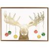 Graphique Moose Antlers Holiday Cards | Pack of 15 Cards with Envelopes | Christmas Greetings | Gold Foil and Embossing | Boxed Set | 4.75″ x 6.625″