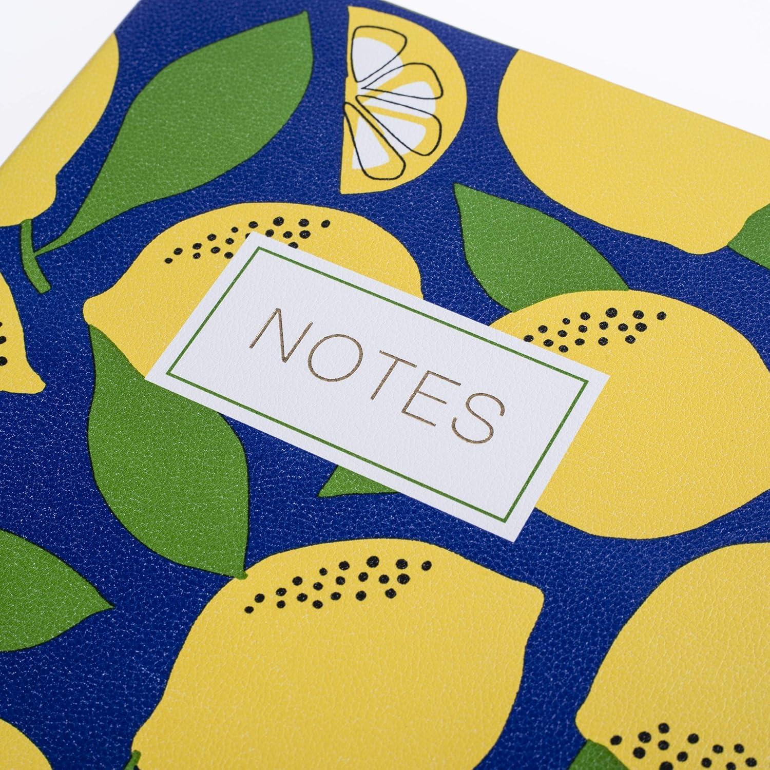 imageGraphique Vegan Leather Spiral Journal Lemons 7 x 9quot 192 Lined Pages Embellished in Gold Foil on the Cover Perfect for Taking Notes Lists and More