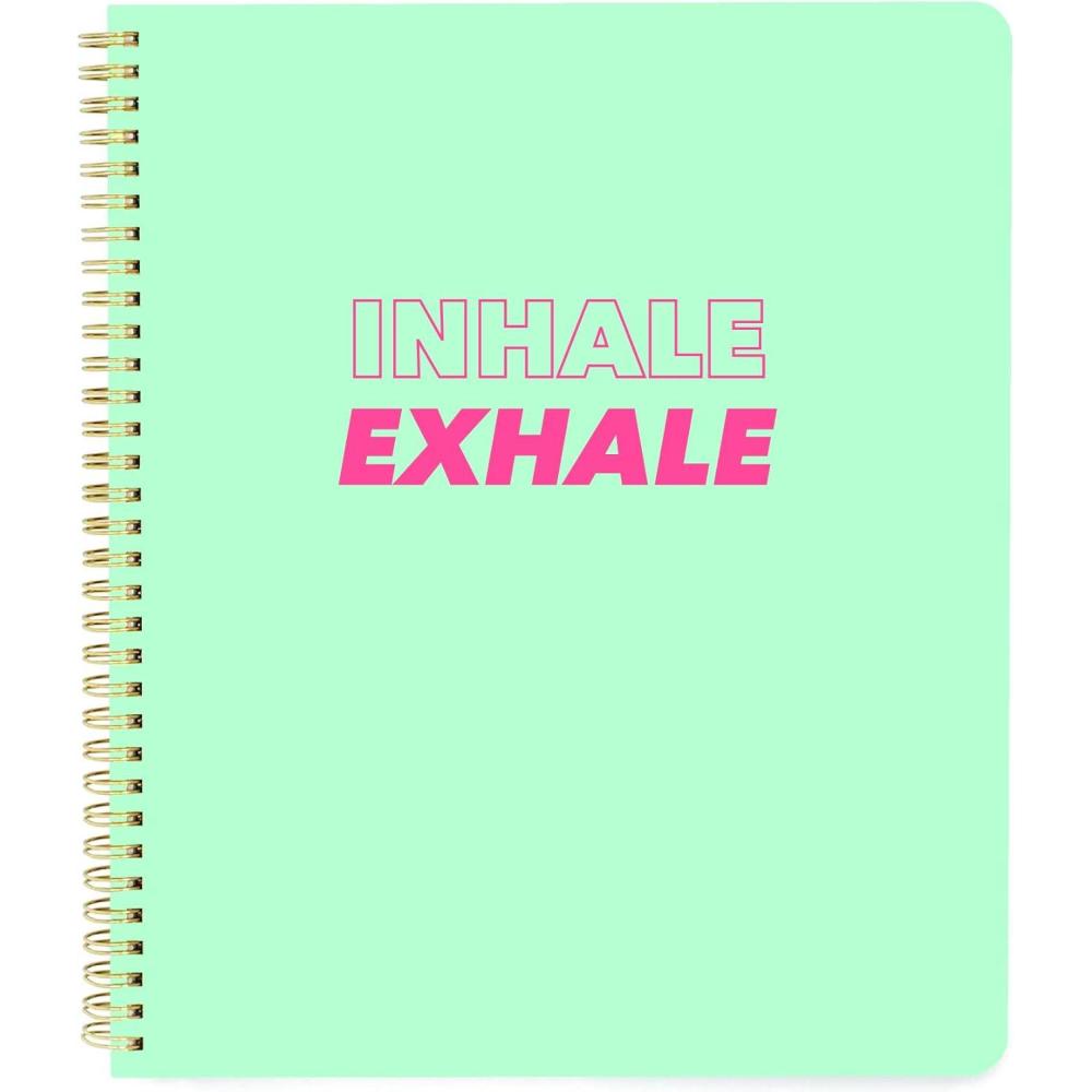 imageGraphique  Always Workin  Large Purple Spiral Notebook wHolographic Message Fun Journal for Personal Thoughts Writing Letters and Taking Notes 160 Ruled Pages 9quot x 11quotInhale