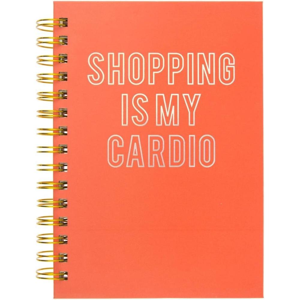 imageGraphique Cardio Hard Cover Journal wquotShopping Is My Cardioquot Printed in Silver Holographic Foil Durable Notebook 160 Ruled Pages 625quot x 825quot x 1quotCardio