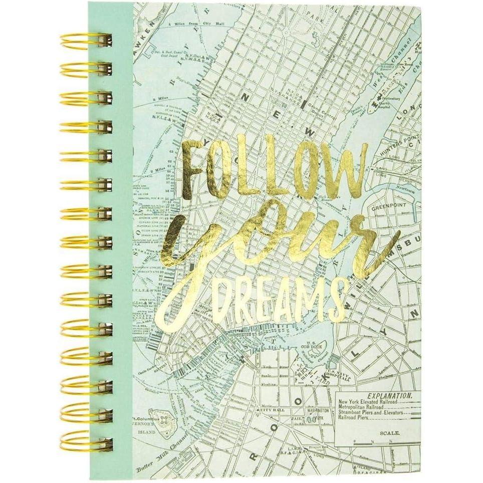 imageGraphique Cardio Hard Cover Journal wquotShopping Is My Cardioquot Printed in Silver Holographic Foil Durable Notebook 160 Ruled Pages 625quot x 825quot x 1quotFollow Your Dreams