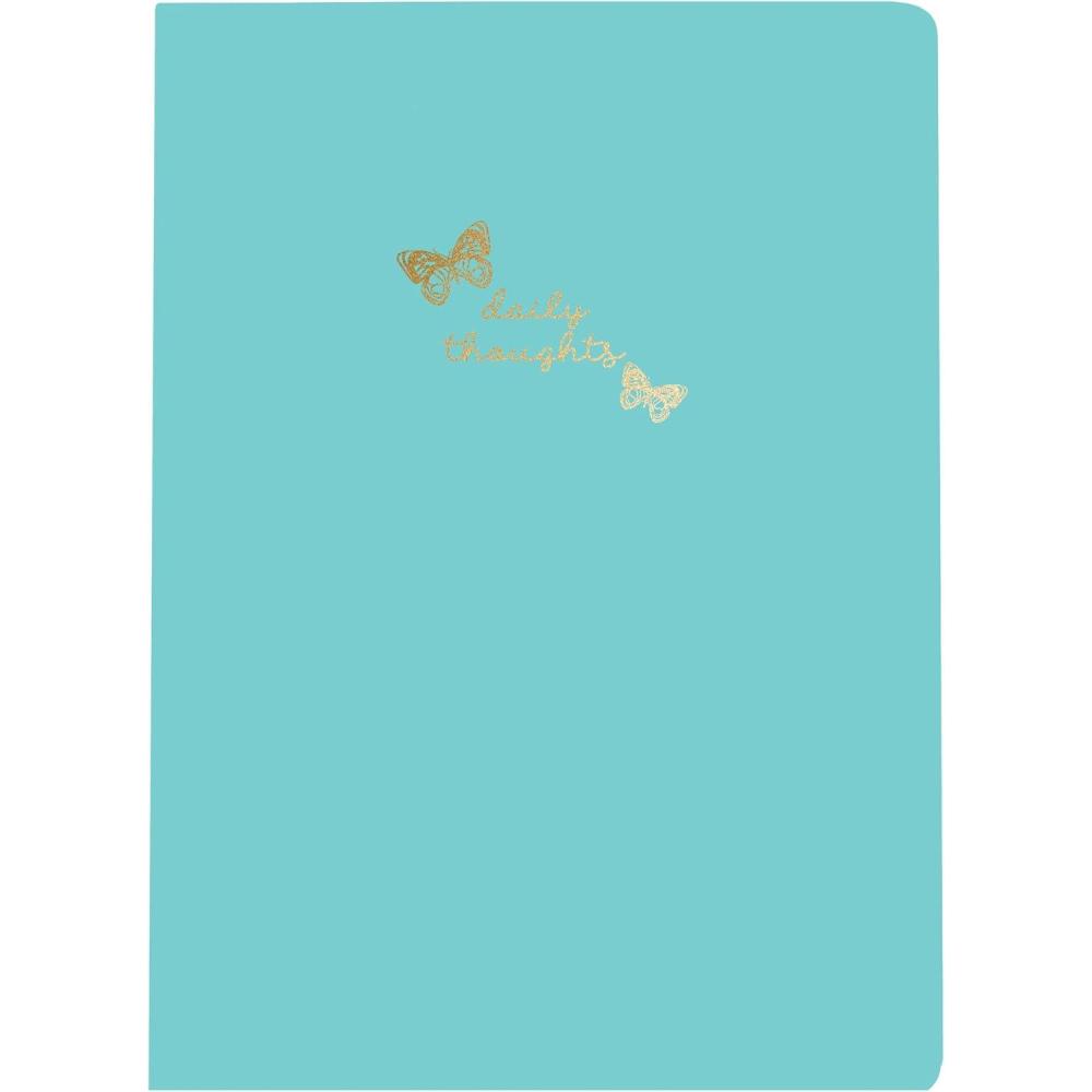 imageGraphique Large Vegan Leather Journal Butterflies 7 x 95quot 192 Lined Pages Daily Thoughts Quote Embellished in Gold Foil on the Cover Perfect for Taking Notes Lists and More