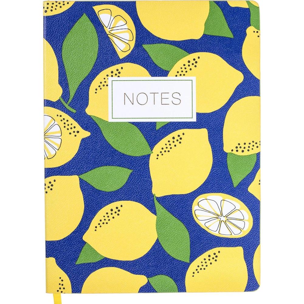 imageGraphique Vegan Leather Spiral Journal Lemons  7 x 9quot 192 Lined Pages Embellished in Gold Foil on the Cover  Perfect for Taking Notes Lists and More