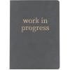 Graphique Large Vegan Leather Journal, Progress – 7” x 9.5″, 192 Lined Pages, The Quote “Work In Progress” Embellished in Gold Foil on the Cover – Perfect for Taking Notes, Lists and More