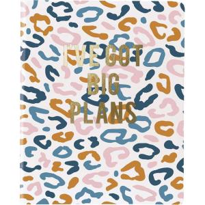 Graphique Weekly Vinyl Journal – Keep Growing Design – 8″ x 10″, 120 Lined Pages – Features Year in Review Page(Big Plans Leopard)